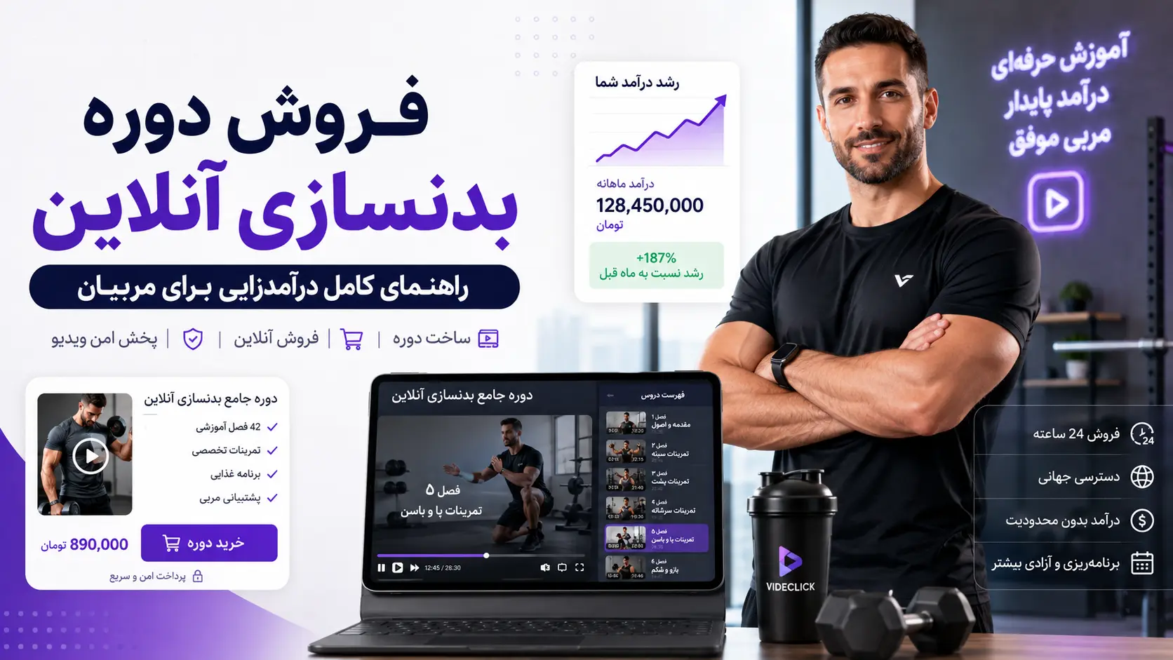 بهترین روش فروش دوره بدنسازی آنلاین؛ راهنمای کامل درآمدزایی برای مربیان
