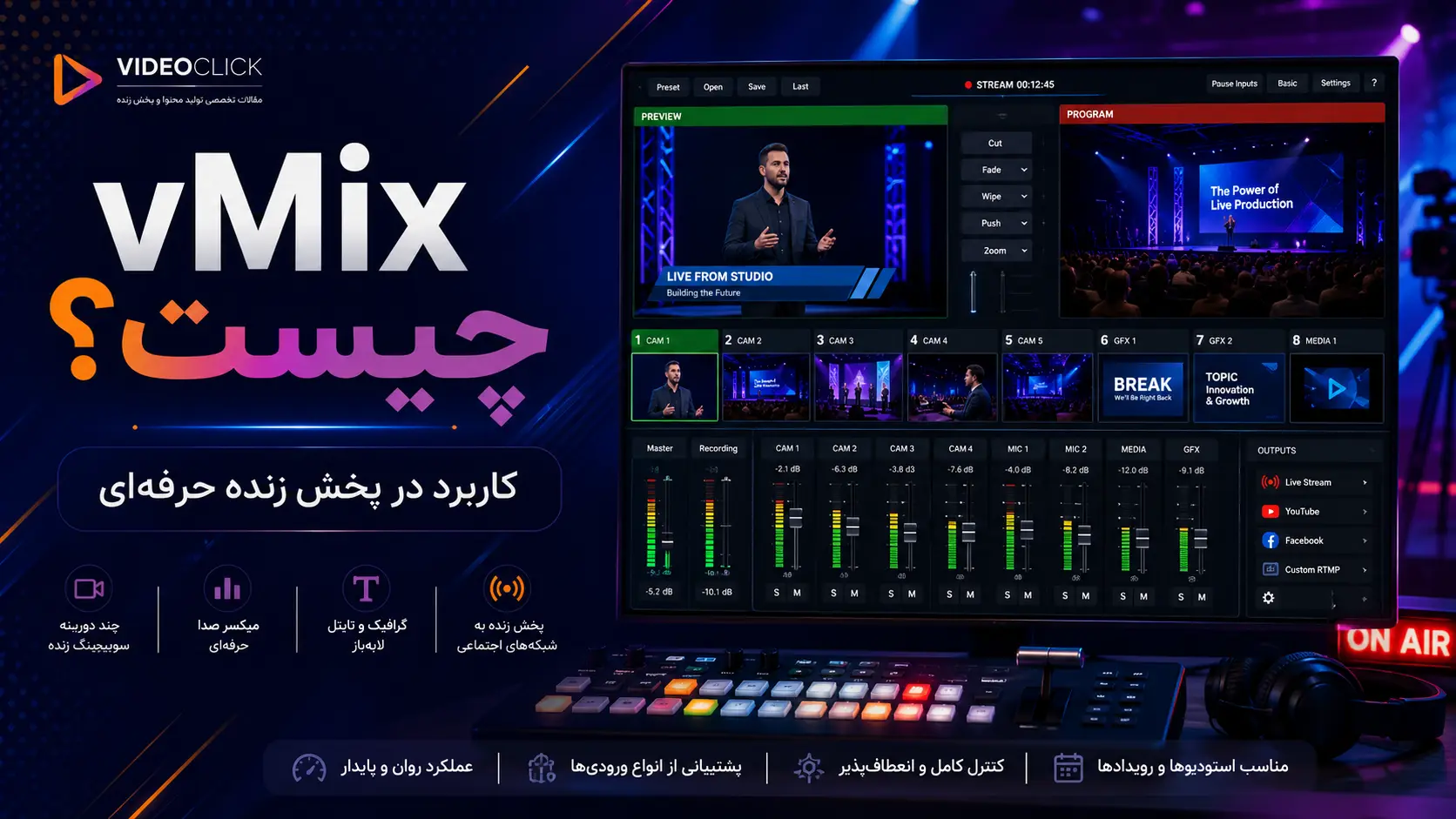 vMix چیست و چه زمانی برای پخش زنده لازم می‌شود؟