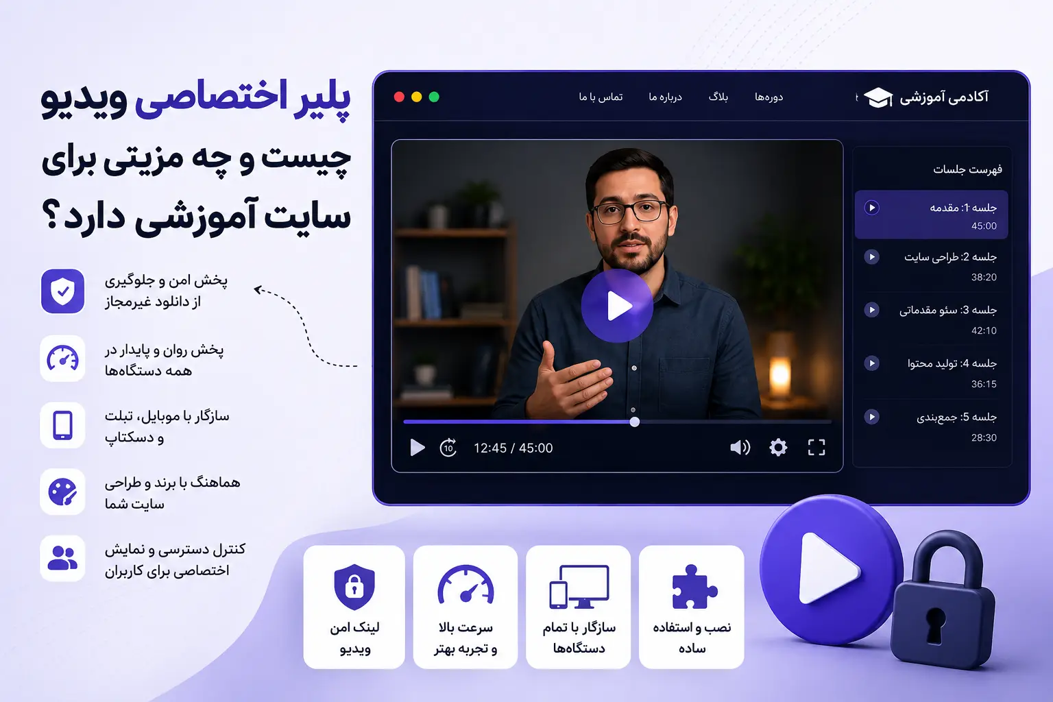 پلیر اختصاصی ویدیو چیست و چه مزیتی برای سایت آموزشی دارد؟