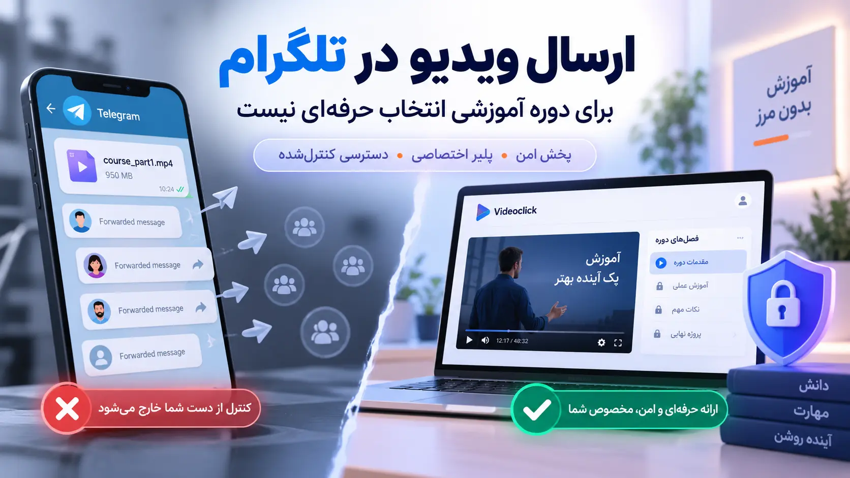 چرا ارسال فایل ویدیویی در تلگرام برای دوره آموزشی اشتباه است؟
