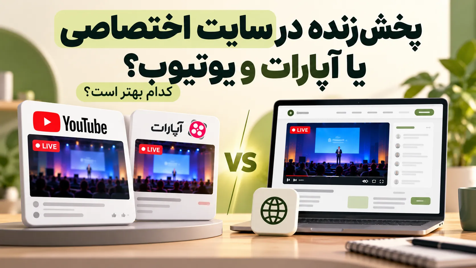 پخش زنده در سایت اختصاصی یا آپارات و یوتیوب؟ کدام بهتر است؟